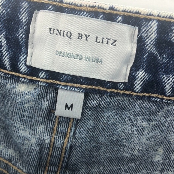 Uniq by Litz Acid Wash Distressed Shorts Sz M - Picture 7 of 7